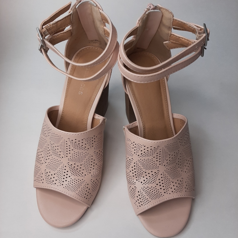 Maurices "Jenna" double ankle wrap block heel